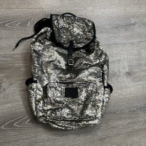 Victoria’s Secret PINK Bling Sequin Canvas Backpack School Travel Bag Tote